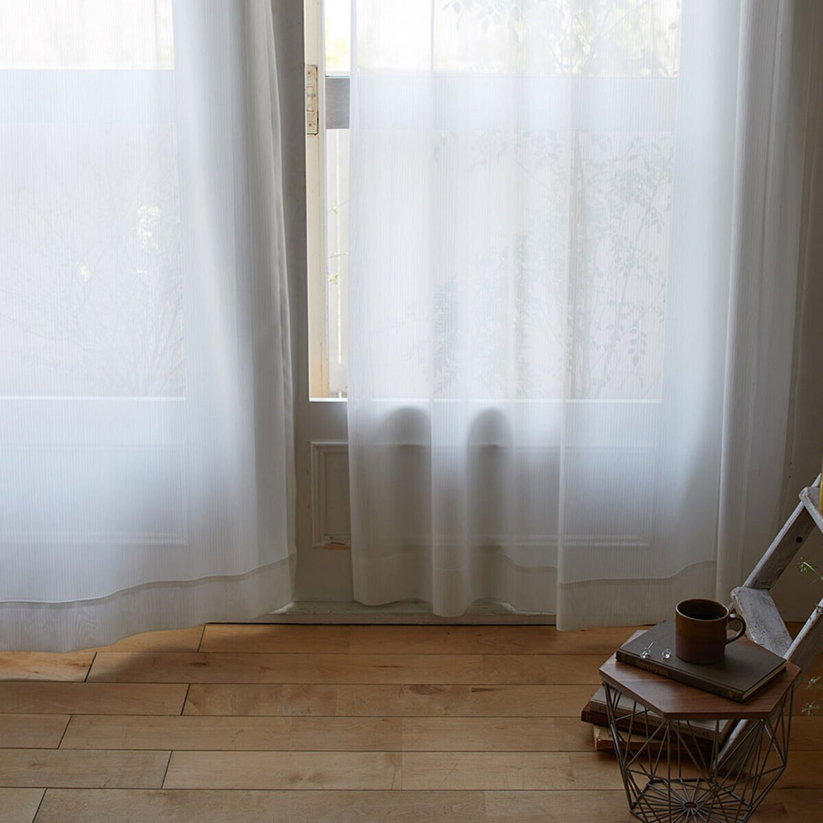 Design Life ミラーレースカーテン 100 x 133 cm グラース