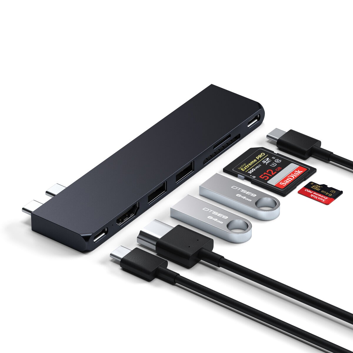 Satechi Macbook 変換アダプタ ドッキングステーション ミッドナイト