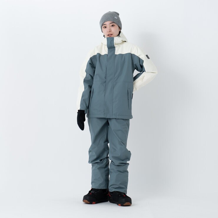 オーシャンパシフィック レディース スノージャケット クリーム / ダークグレー M