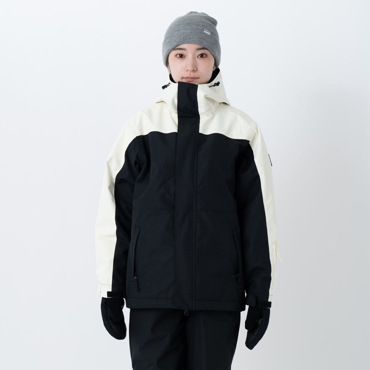 オーシャンパシフィック レディース スノージャケット クリーム / ブラック S