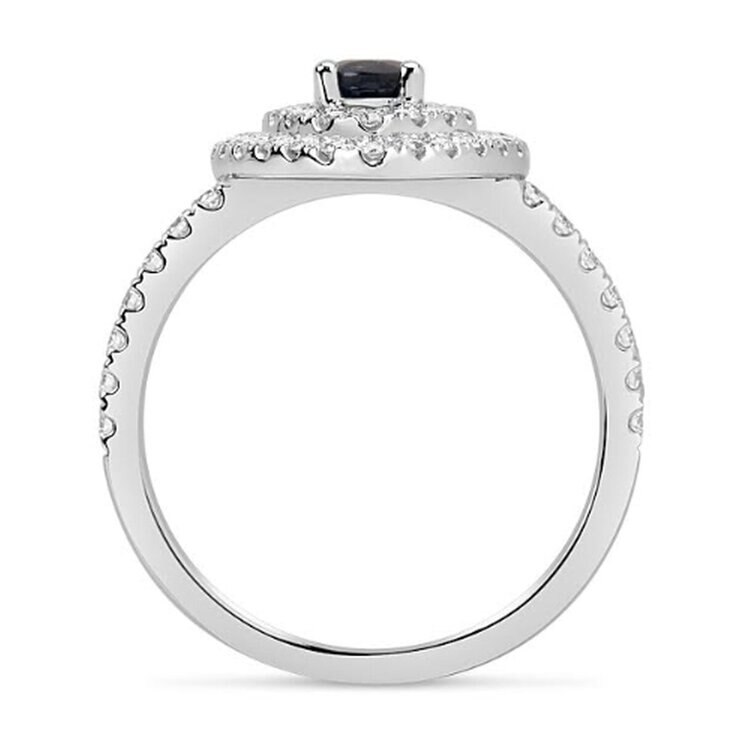 18K ホワイトゴールド 0.48カラット ダイヤモンド & サファイヤ リング 18K ホワイトゴールド 0.48カラット ダイヤモンド & サファイヤ リング