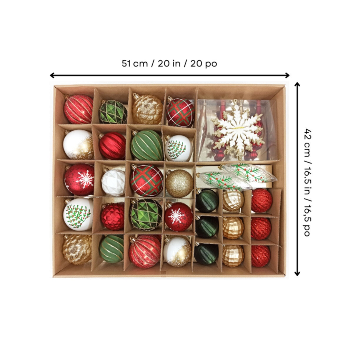 クリスマスオーナメント 78個セット レッド/グリーン