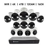 Swann（スワン）16CH 4K NVRシステム 4TB 4K バレットカメラ8台＆ドームカメラ4台 計12台セット