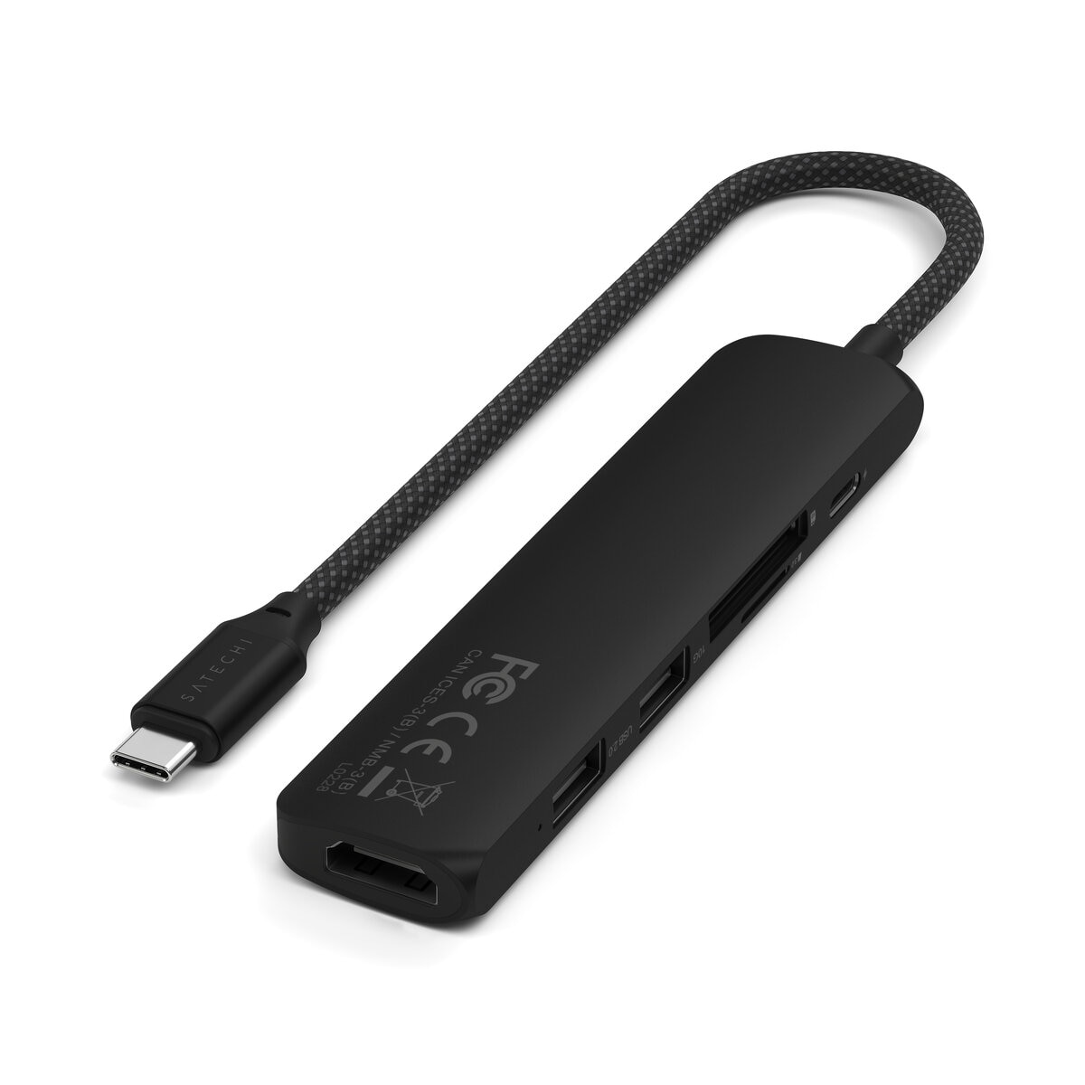 Satechi 6-in1 USB-C スリムマルチポートアダプター ブラック