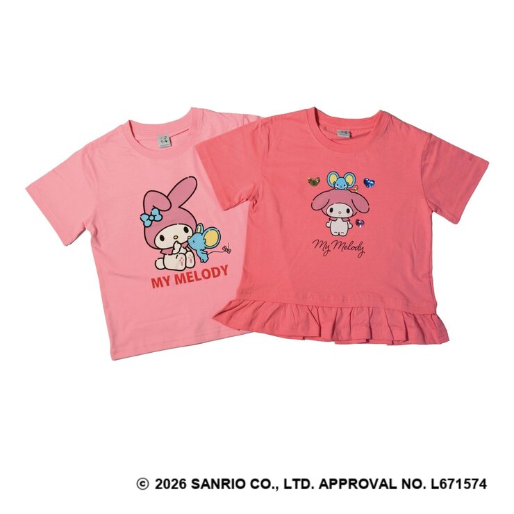 サンリオ キャラクターズ マイメロディ キッズ 半袖 Tシャツ 2枚組 95 サンリオ キャラクターズ マイメロディ キッズ 半袖 Tシャツ 2枚組 95