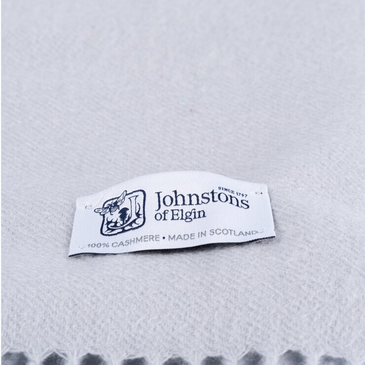 ジョンストンズ カシミヤ スカーフ ライトフラットグレー 180x25 cm