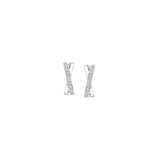 18K ホワイトゴールド 0.25カラット X フープ ピアス