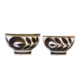 波佐見焼 お茶碗 廻り花 大小 2個セット