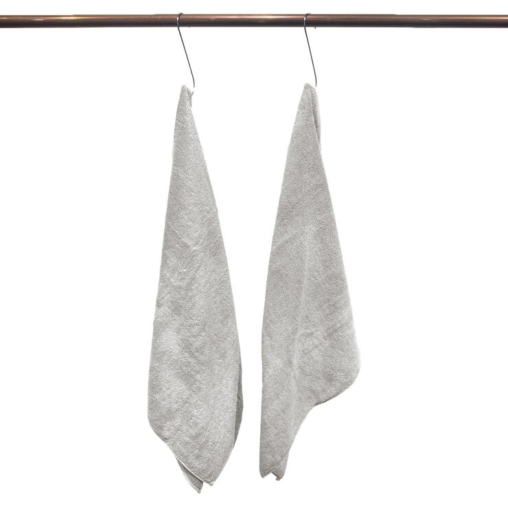 IZAWA TOWEL もっちり弾力 バスタオル 60cm x 120cm 2枚パック グレー