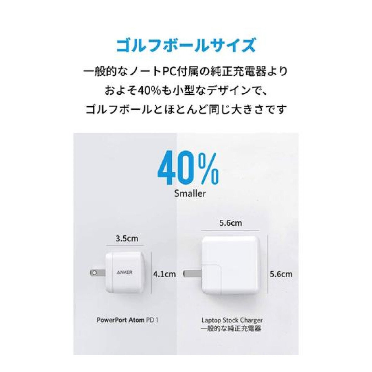 Anker 急速充電器 PowerPort Atom & USB-C to USB-C ケーブル (1.8m)