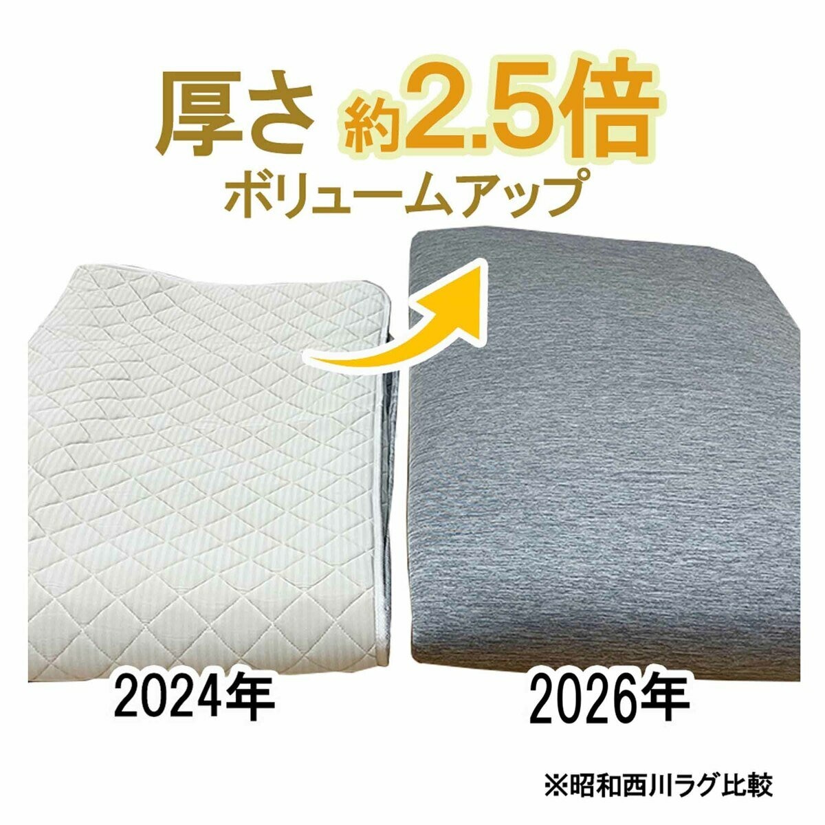 昭和西川 極厚冷感ラグ 180 x 230cm ネイビー