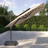 シーズンズセントリー 10フィート (3m) スクエア LED付 カンチレバー式 パラソル 可動式ベース付