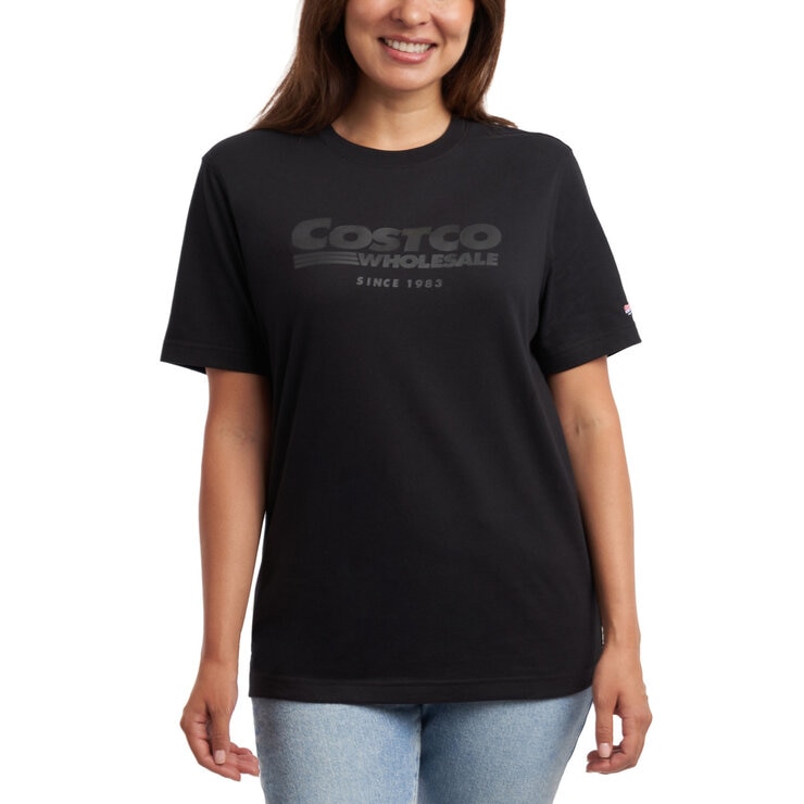 カークランドシグネチャー ユニセックス コストコ ロゴ Tシャツ ブラック M/L