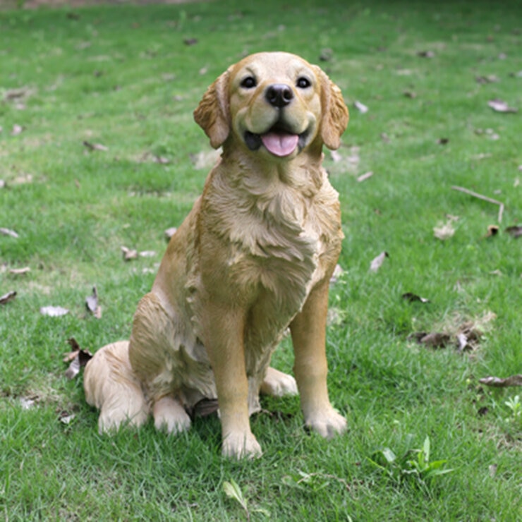 ウービア お座りゴールデンレトリバーの置物 （特大） H13098