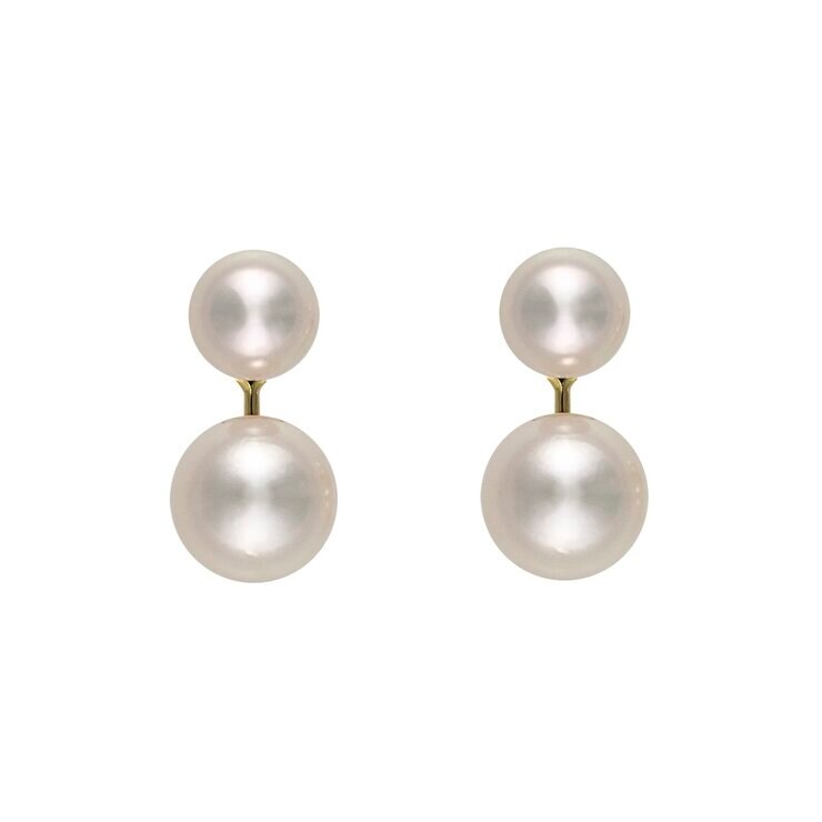 18K イエローゴールド あこや パール ピアス 6.5mm 8.5mm 18K イエローゴールド あこや パール ピアス 6.5mm 8.5mm