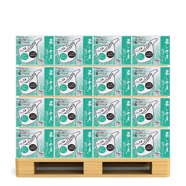 コア ユース シングル 170m x 24 ロール 再生紙 x 30個(1パレットあたり) コア ユース シングル 170m x 24 ロール 再生紙 x 30個(1パレットあたり)