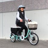 MIMUGO ノーパンク ロータイプ 電動アシスト三輪自転車 GR ライトグリーン
