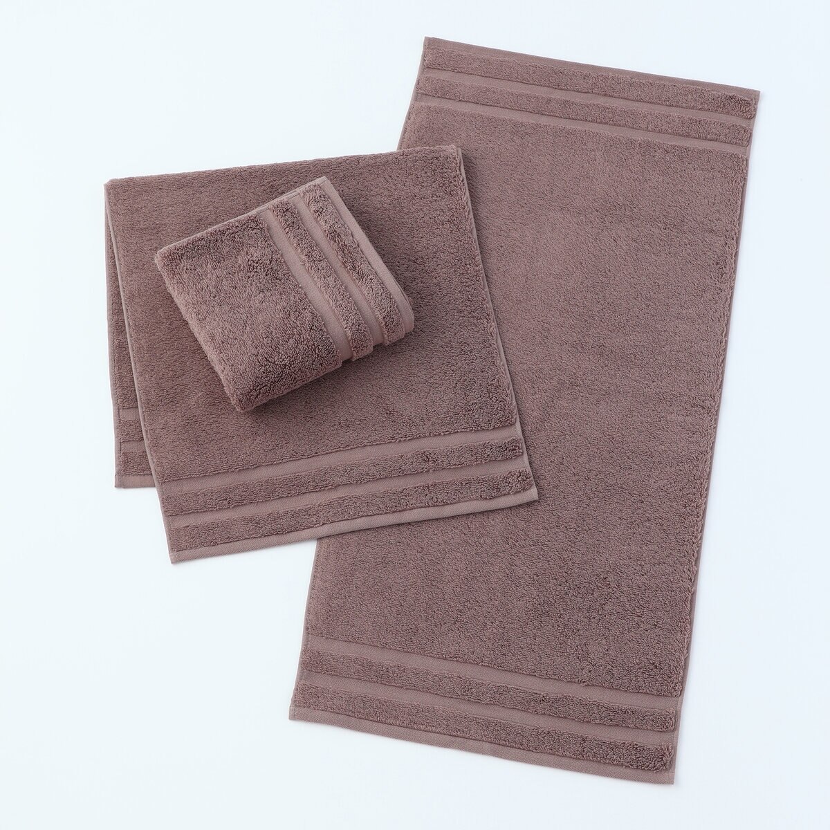 UCHINO 贅沢ボリューム フェイスタオル 3枚組 38cm x 80cm ブラウン