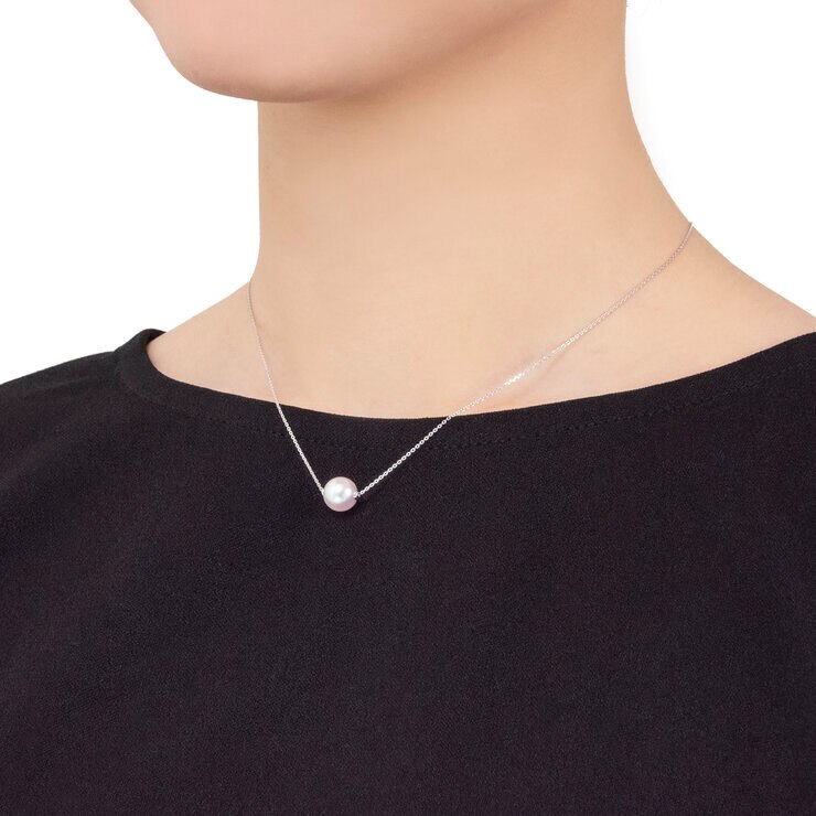 18K ホワイトゴールド あこや パール 8.5mm ネックレス