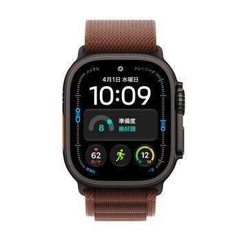 Apple Watch Ultra 4 GPS+Cellular 49mmブラックチタニウムケースとバーガンディアルパインループ - L