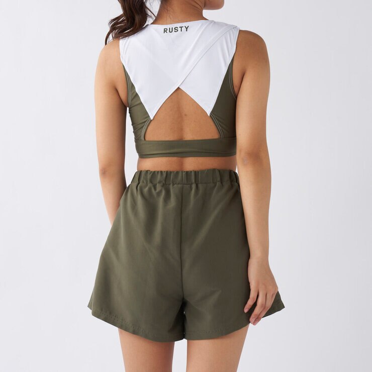 ラスティ レディース 水着4点セット カーキ M