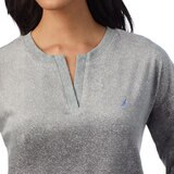 ノーティカ レディース フリース パジャマ グレー/ブルー M