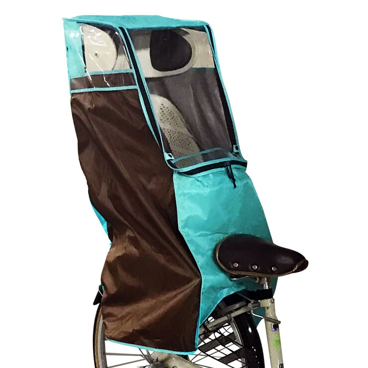ハローエンジェル 自転車 チャイルドシート レインカバー 後ろ用 ブルー