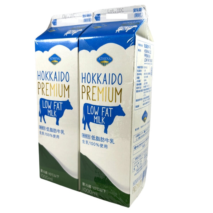 アテナ 北海道低脂肪牛乳 1L x 2本
