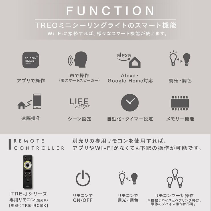 Edison Smart(エジソンスマート) TREOミニシーリングライト 引掛けシーリング用ブラック TRE-TZ413BK Edison Smart(エジソンスマート) TREOミニシーリングライト 引掛けシーリング用ブラック TRE-TZ413BK