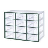 シスマックス 小物収納キャビネット 引き出し12個 グリーン