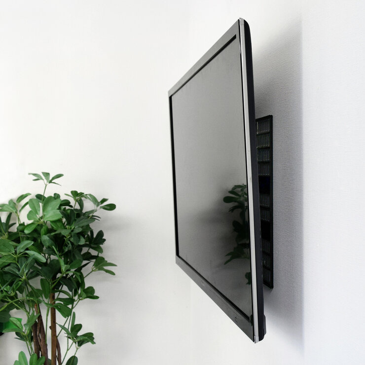 TVセッター / テレビ壁掛け金具 / 壁美人TI300 / 耐荷重25kg 37～65インチ対応 ホッチキスで設置 / ブラック