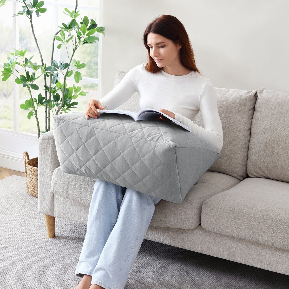 Arlee Home クーリング リラックスピロー ライトグレー
