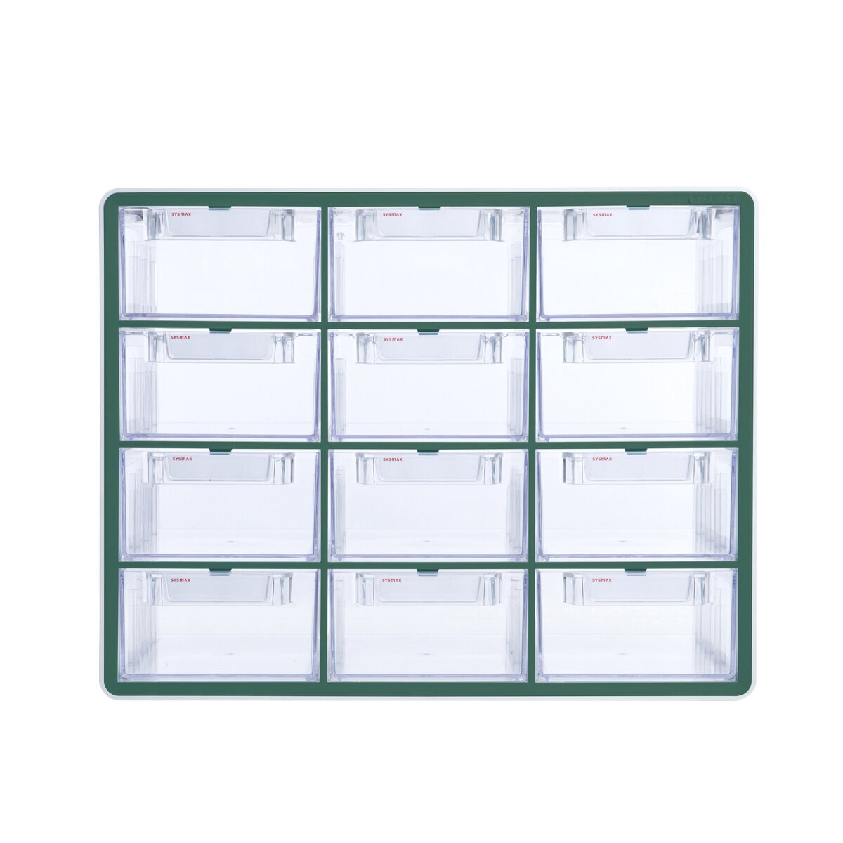 シスマックス 小物収納キャビネット 引き出し12個 グリーン