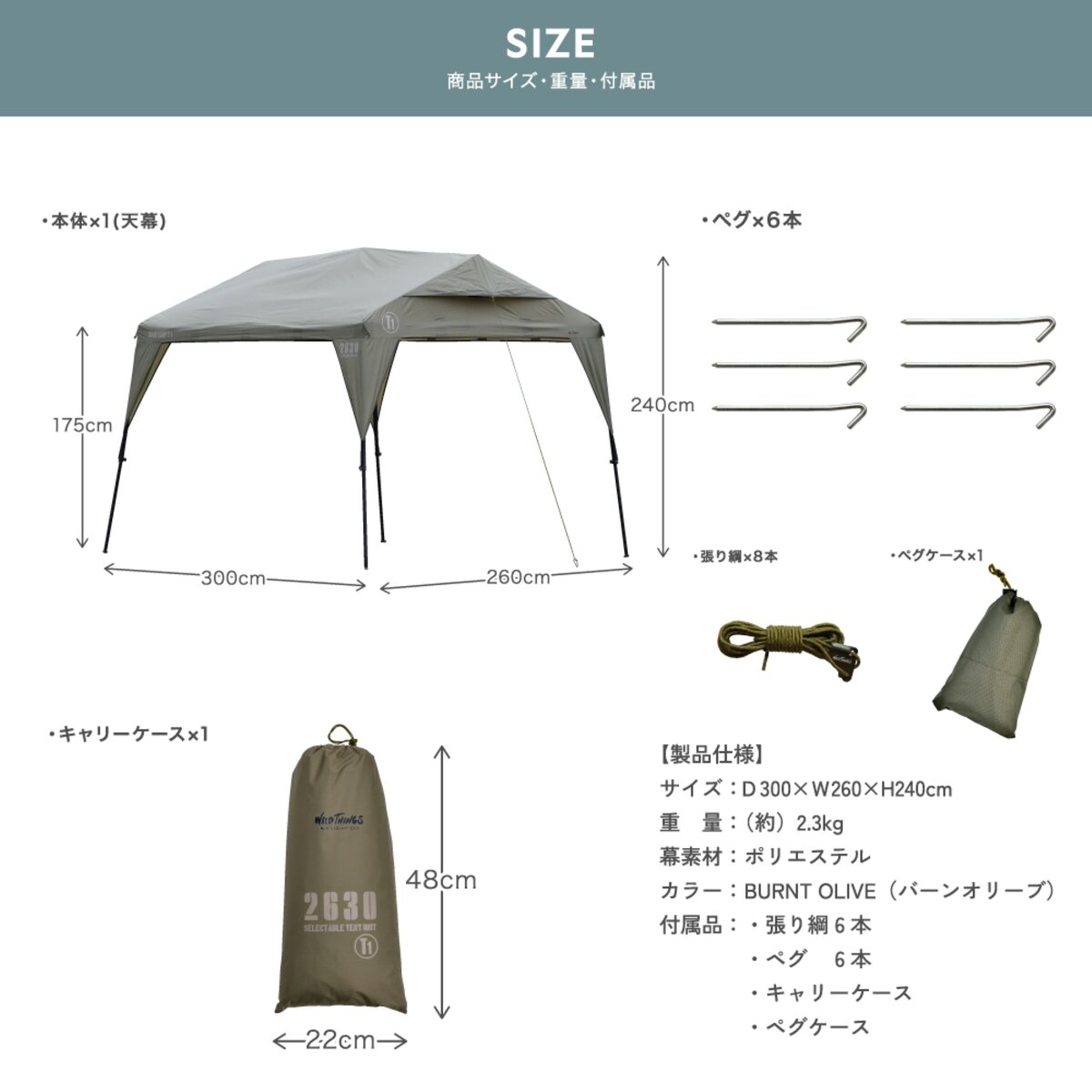 WILD THINGS アウトドアタープ （幕のみ）BASE CAMP T-1 WTT-1