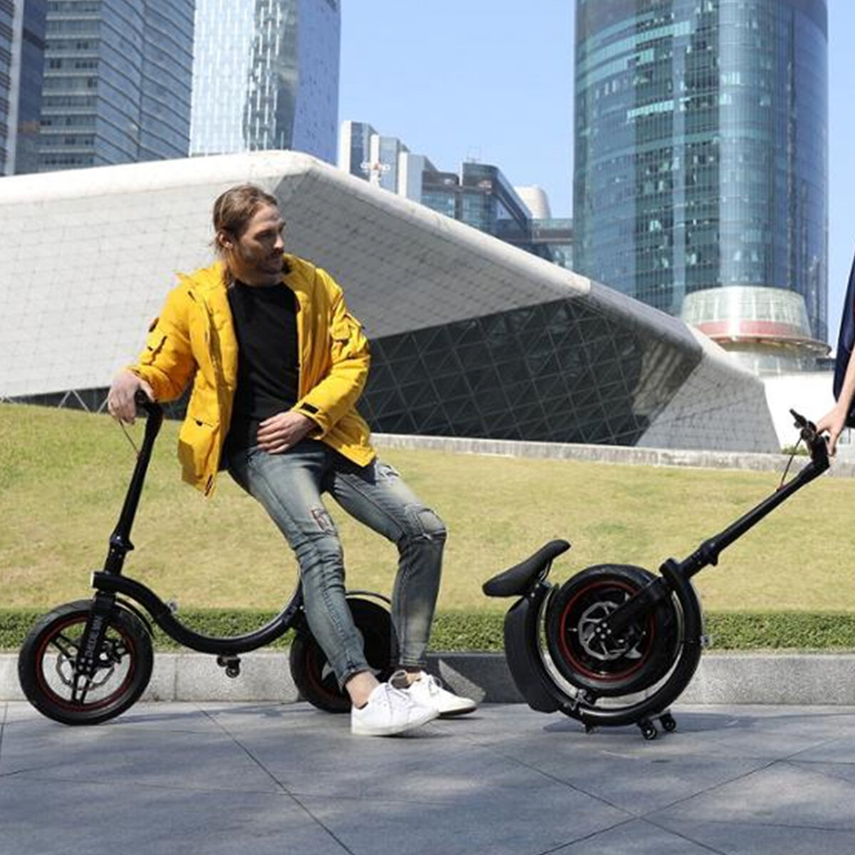限定品　スパイダーマン折りたたみ自転車 黒/青　引き取り限定 SWIFT HORSE K2 14インチ 折り畳み電動バイク 特定小型原付 Ver