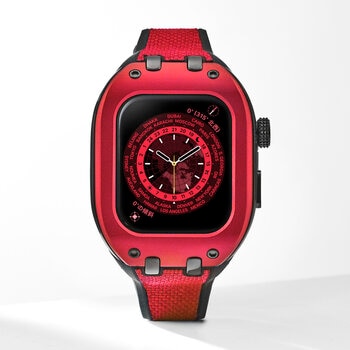 HUMBLE RICH Apple Watch Case 7/8/9対応 41mm ファブリック レッド WBB0289-013