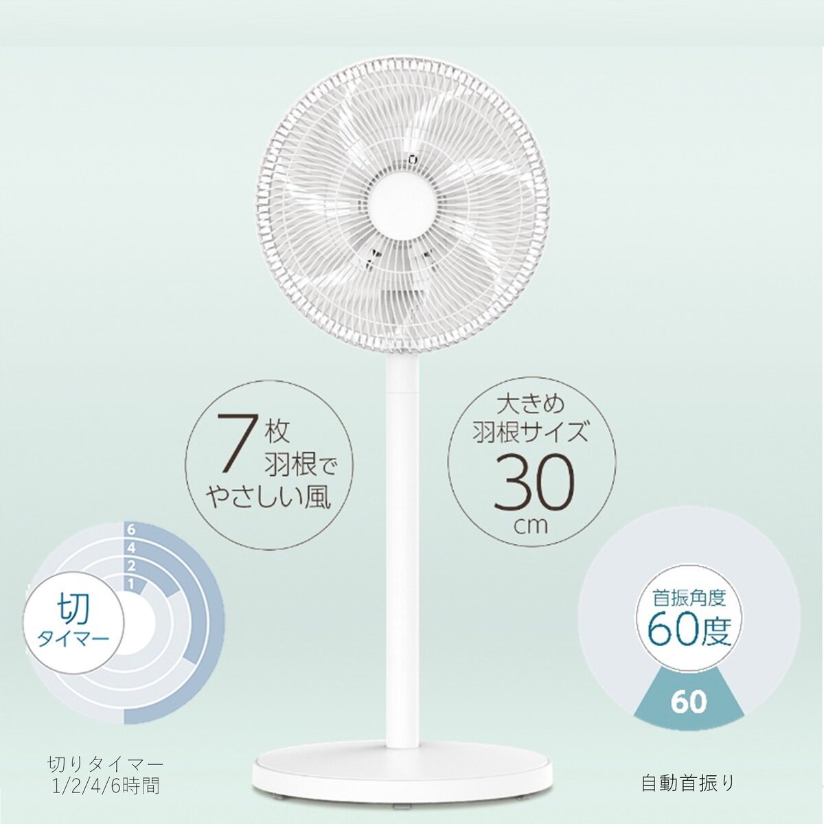 コイズミ DCリビング扇風機 KLF-3013/W