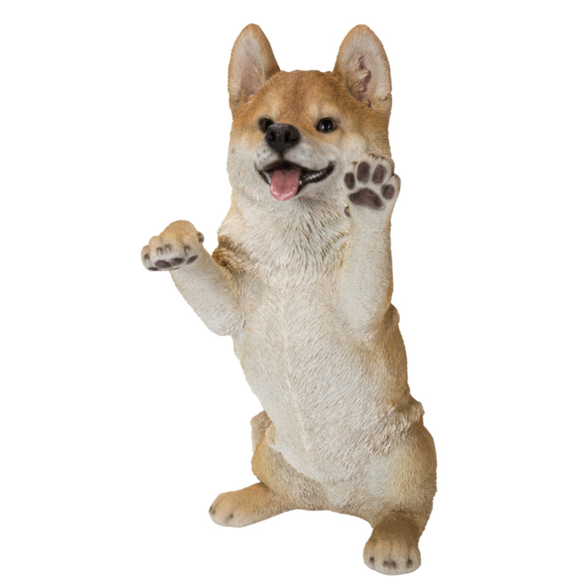 ウービア 手をあげる柴犬の置物H21048