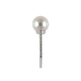 あこやパール 18K ホワイトゴールド パール 8.5mm & ダイヤモンド 0.20カラット リング