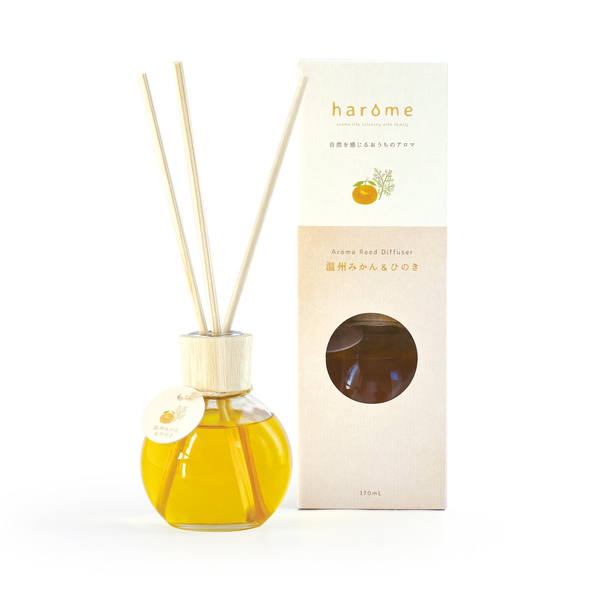 HAROME アロマリードディフューザー 温州みかん＆ひのき 170ml