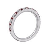 18K ホワイトゴールド 0.15カラット ダイヤモンド & ルビー リング