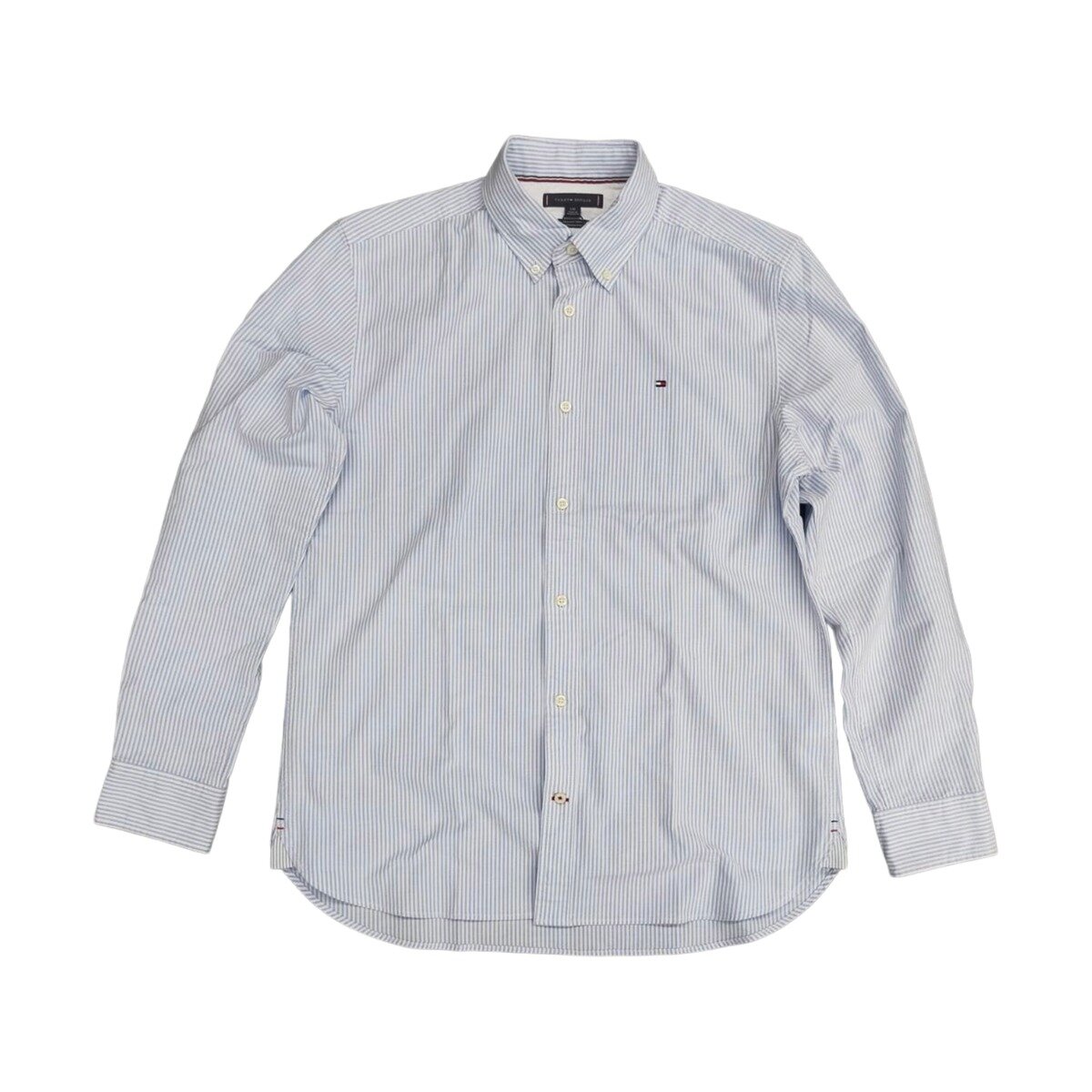 トミーヒルフィガー メンズ 長袖シャツ ブルーストライプ S