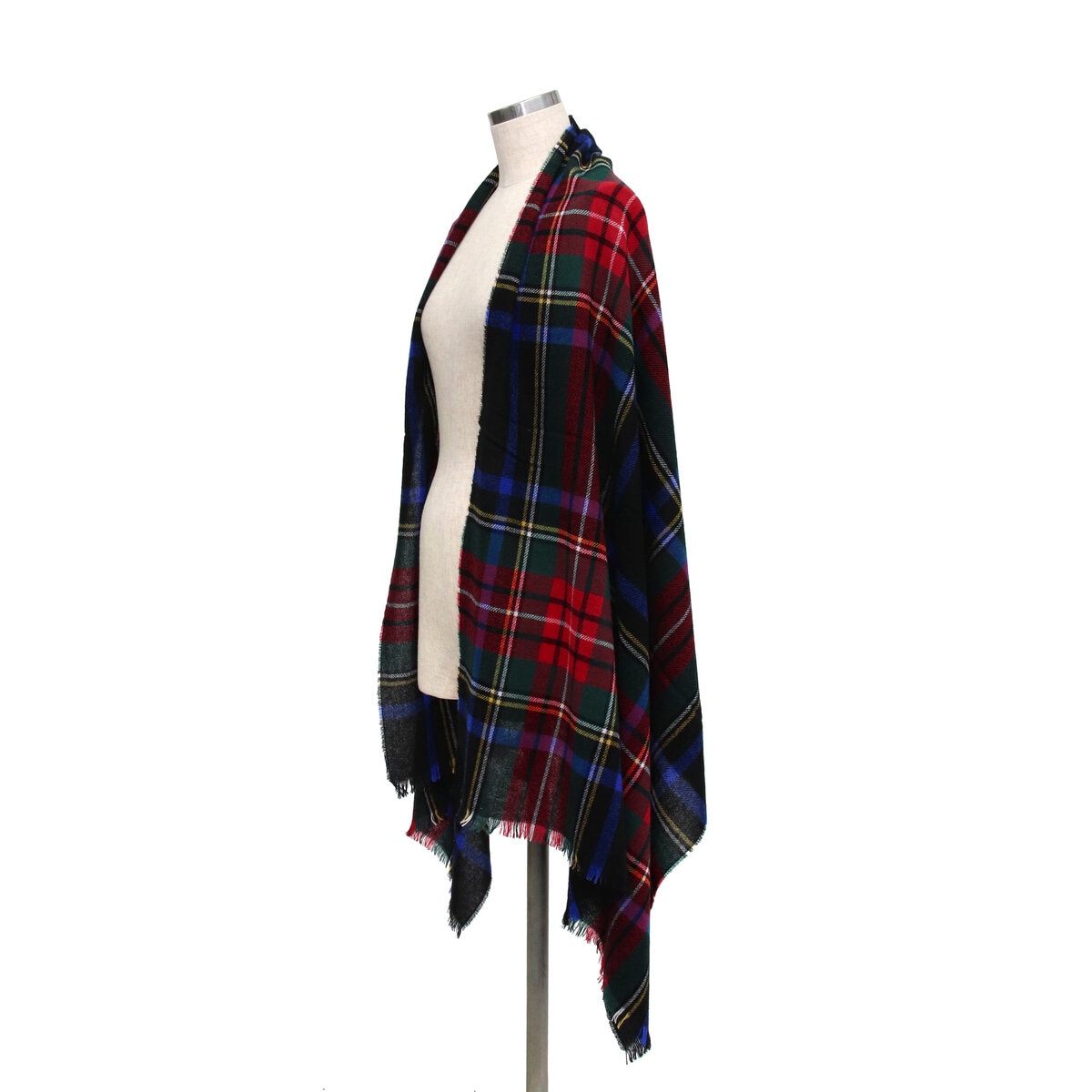 ジョンストンズ カシミヤ スカーフ ブラックスチュワート 180x70 cm