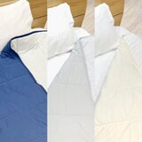 西川 冷感キルトケット ダブルサイズ ネイビー