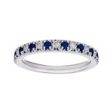 18K ホワイトゴールド 0.15カラット ダイヤモンド & ブルーサファイヤ リング