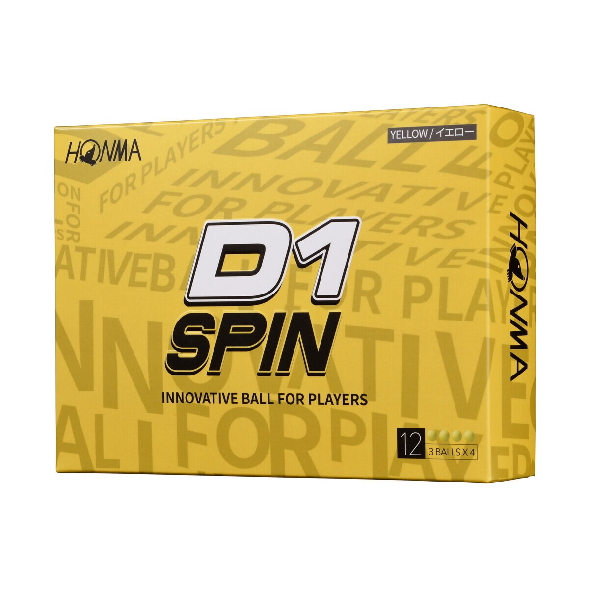 本間ゴルフ D1スピン ゴルフボール 2ピース構造 24個入り イエロー