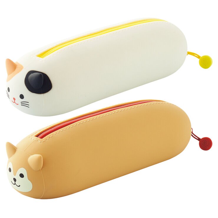 リヒトラブ 寝ころびペンポーチ 2個セット シバイヌ x ミケネコ リヒトラブ 寝ころびペンポーチ 2個セット シバイヌ x ミケネコ