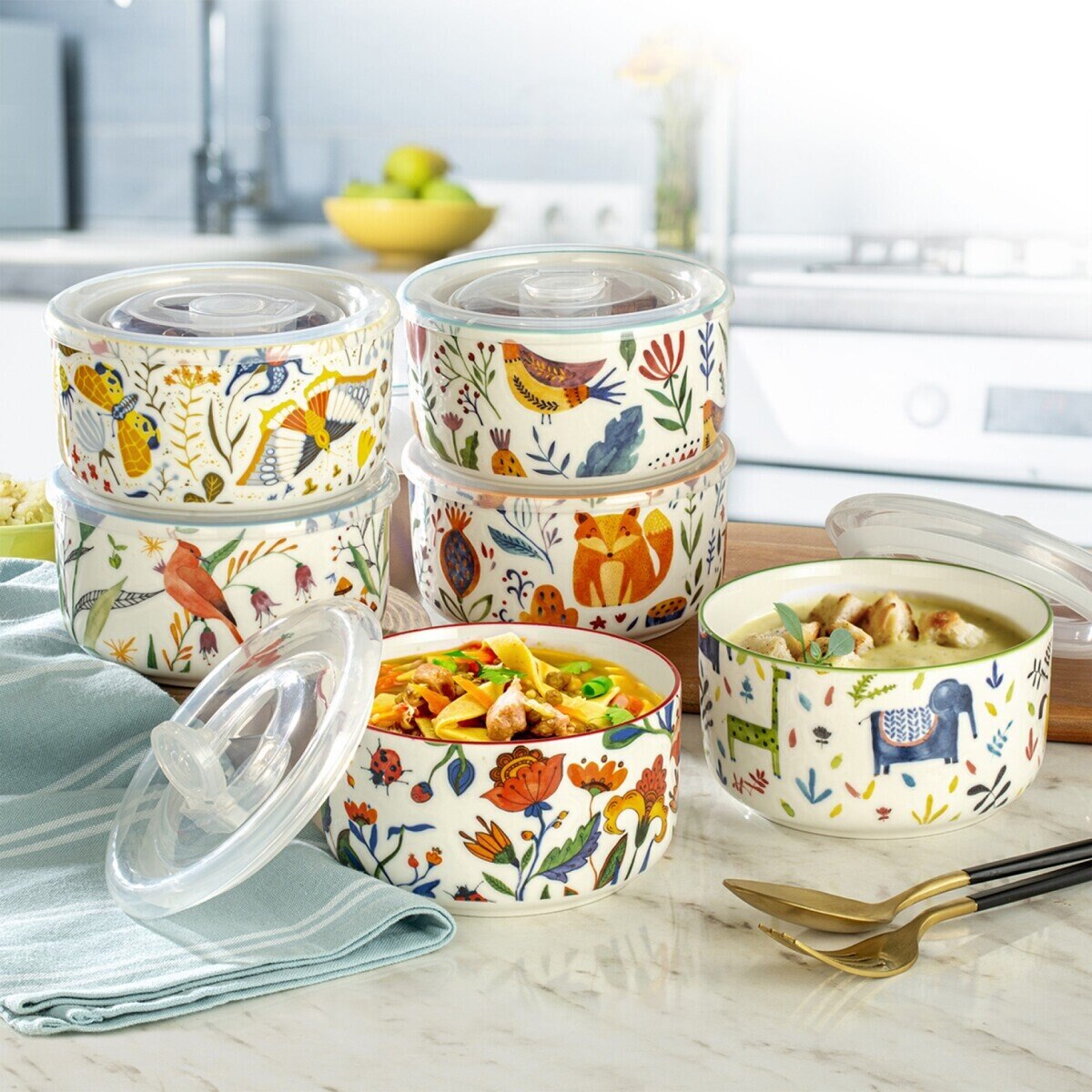 ミッキー☆シエナ18cmボウル６個セット ディズニー サラダボウル 2個 セット ピンク Disney 食器