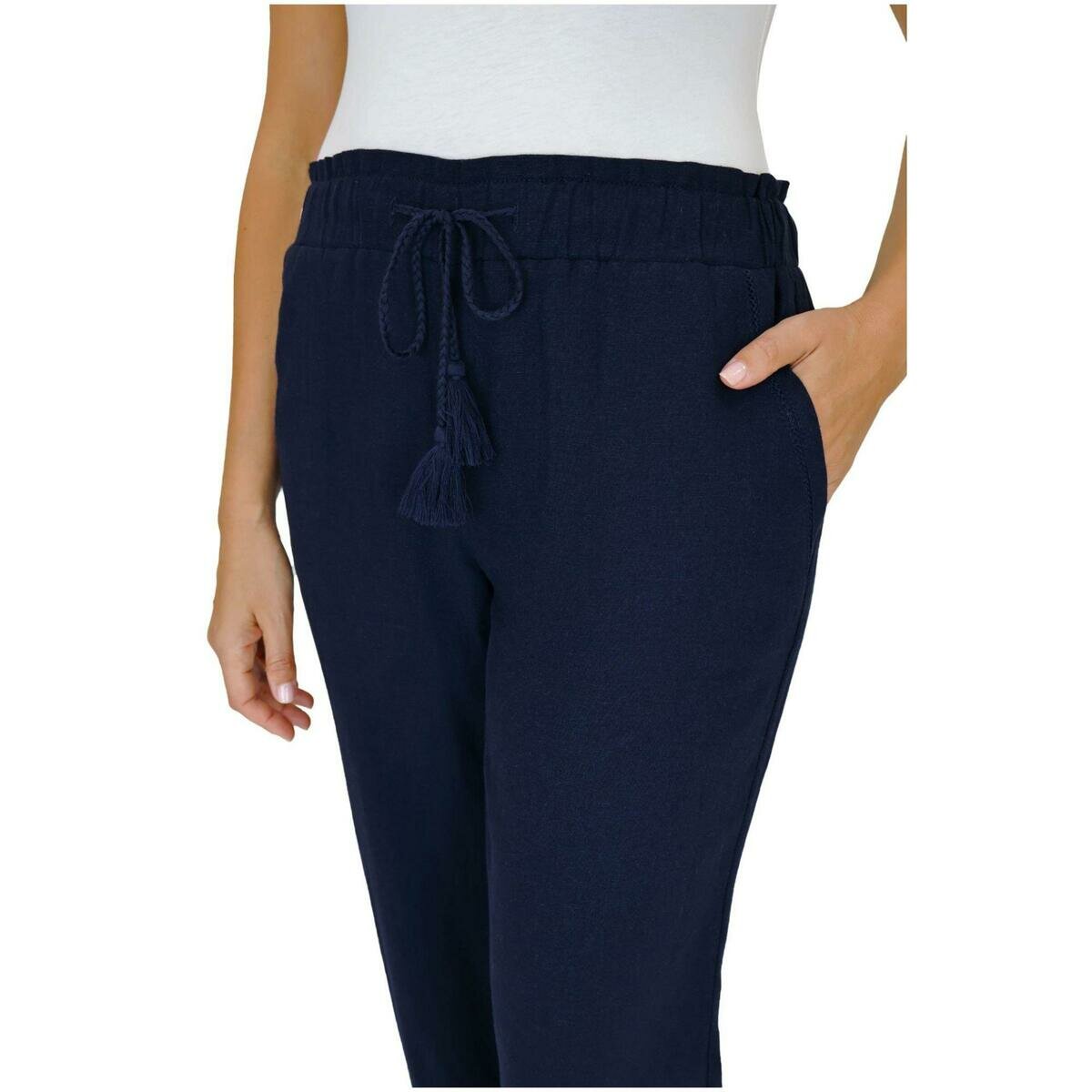 ブリッジ レディース リネン パンツ ネイビー XL