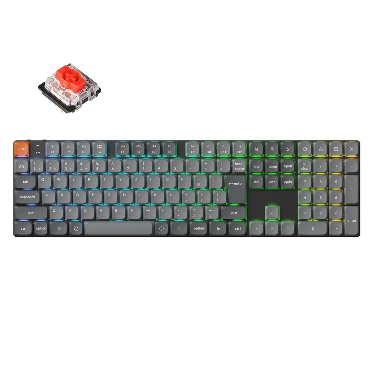 Keychron K5 Max QMK/VIA ワイヤレス カスタム・メカニカルキーボード RGB (ホットスワップ) 赤軸 JIS配列(かな印字なし)